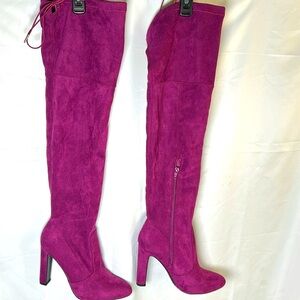 Elegant Pink Suede Women's Boots